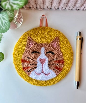 Cat on a Mat! "Custard the cat" wall hanging