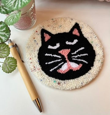 Cat on a Mat! Cute black kitty