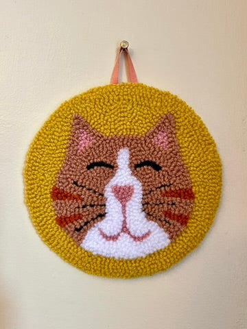 Cat on a Mat! "Custard the cat" wall hanging