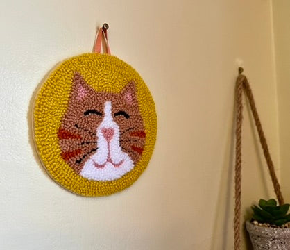 Cat on a Mat! "Custard the cat" wall hanging