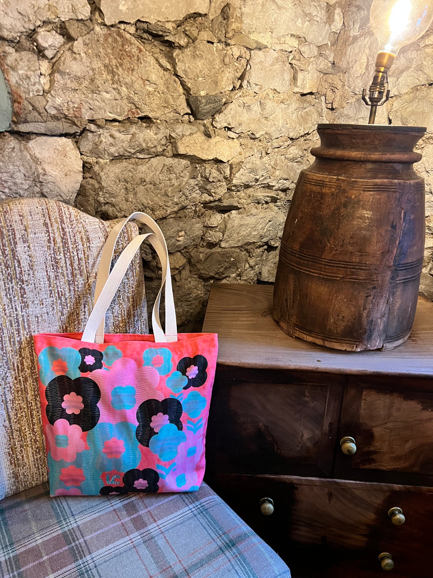 Bag - "coral dreams" - a tote for sunshine skies and summer vibes