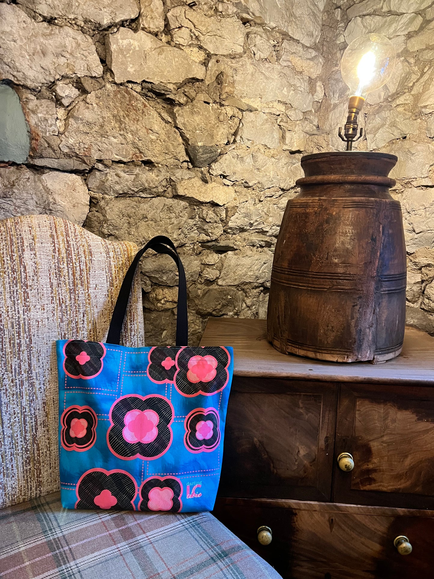 Bag - "denim blooms" - a tote for sunny rays and fun-filled days